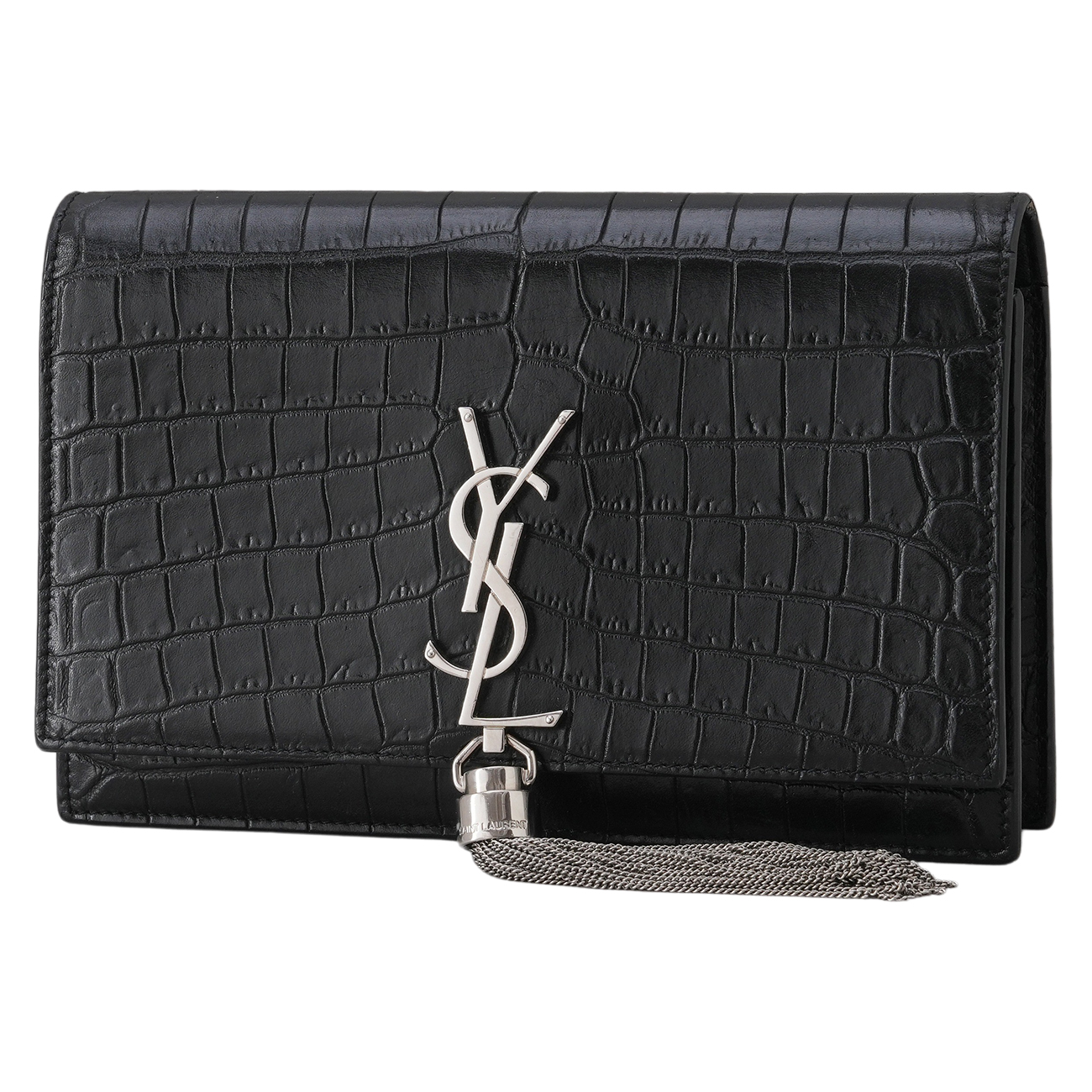 YVES SAINT LAURENT(USED)생로랑 크로코패턴 케이트 테슬 WOC